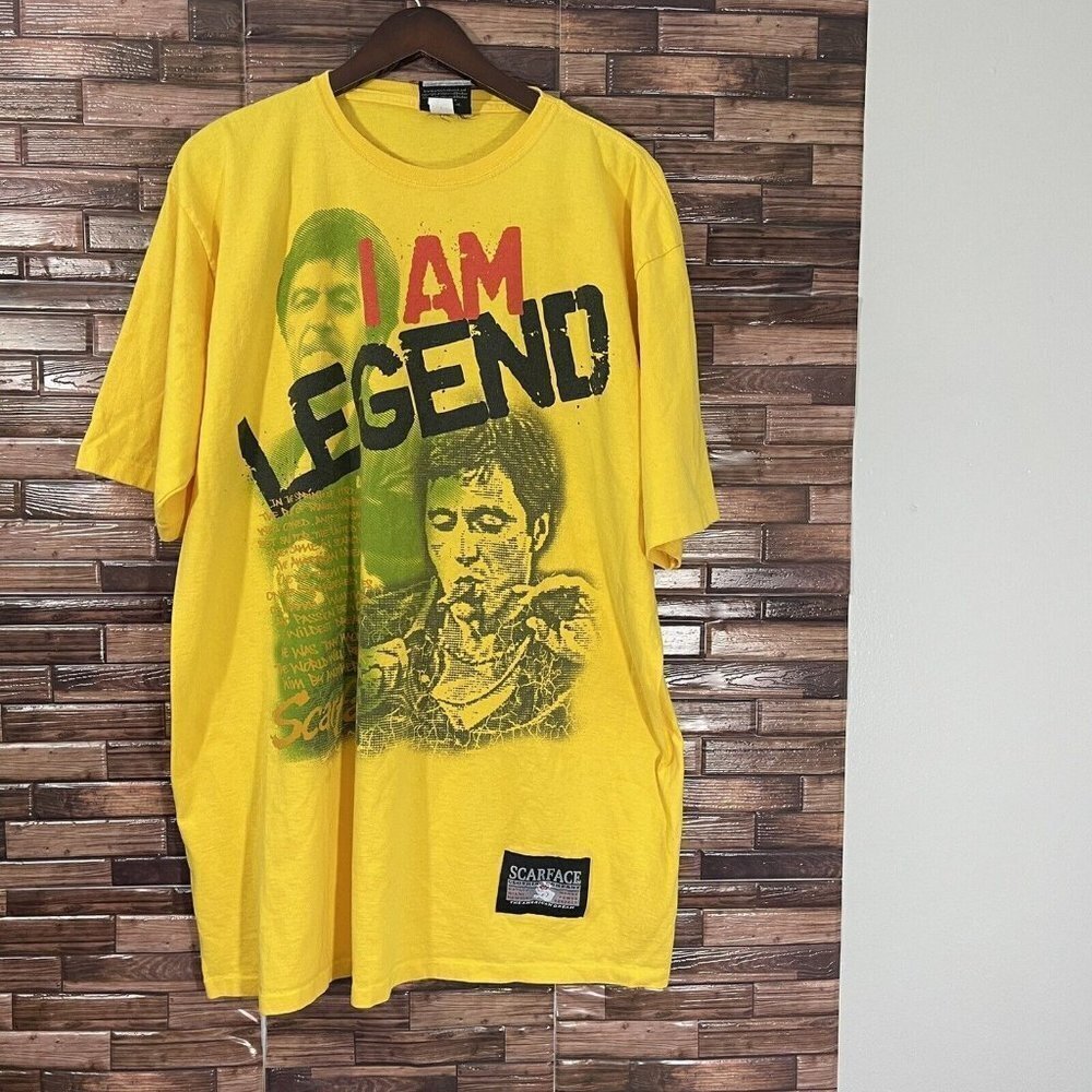 VTG Scarface Clothing Co T Shirt Tony Montana Sz 2XL I Am Legend 2-Side
